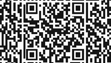 Fototapeta premium Black QR code pattern on white background