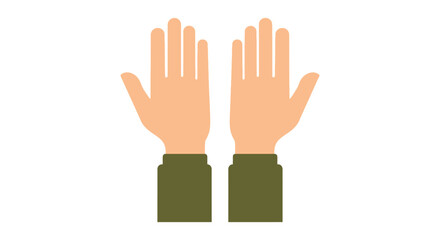 Fototapeta premium A graphic illustration depicts two open human hands with palms facing upwards signifying offering