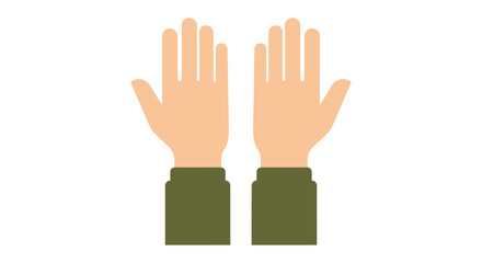 Fototapeta premium A digital illustration depicts two open human hands with palms facing upwards suggesting offering