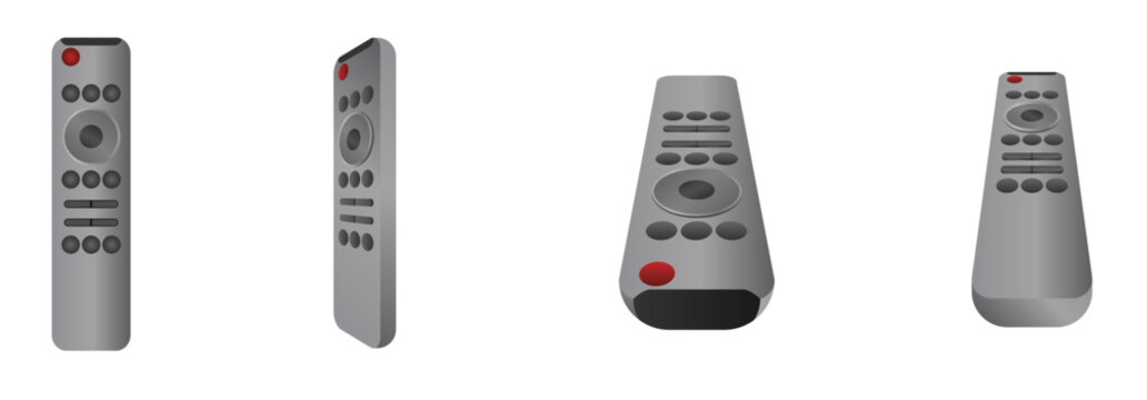 Control remoto de televisor led, lcd y smart tv. Ilustraci&oacute;n vectorial con color degradado. Icono de tecnolog&iacute;a para sitio web, folleto, app, tienda virtual, tienda de electrodom&eacute;sticos y otros.