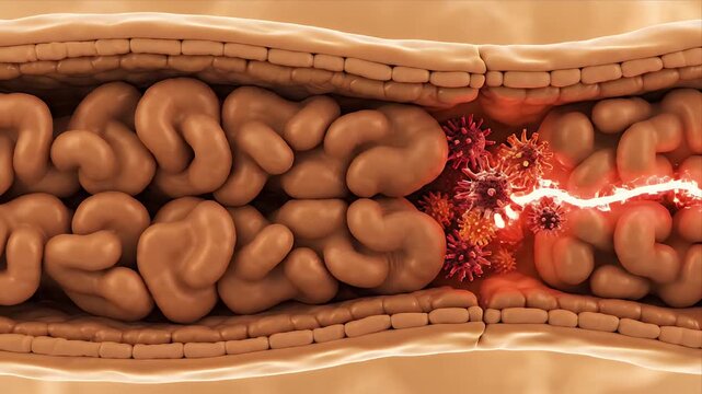 Stunning 3D CGI Medical Animation Depicting Fertilization Process Sperm Cells Approaching and Encircling Egg Cell With Glowing Nucleus With Soft Focus Background in Warm Tones