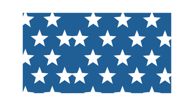 Blue background with white stars pattern representing American patriotism.
