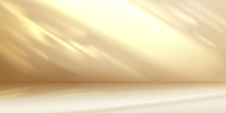 Minimalist beige, yellow, nude limbo background with smooth gradient walls and floor. Clean empty scene with soft lighting and modern abstract background.