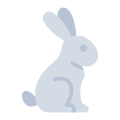 Fototapeta premium rabbit flat icon. jade hare. lunar companion. moon legend.