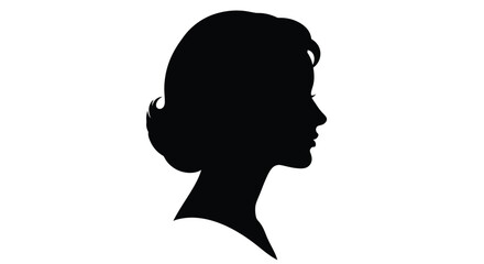 A striking silhouette of a woman s head and shoulders in a classic elegant profile view © Shakil