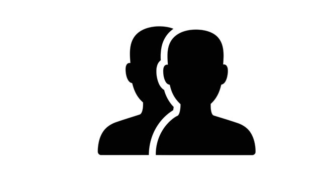 Two Black Silhouette Human Profiles.