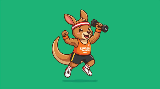 Kangaroo Wearing Sports Clothing.