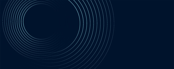 Blue abstract background with glowing circles. Swirl circular lines pattern. Geometric spiral. Twirl element. Modern graphic design. Futuristic technology concept.Print © Adi