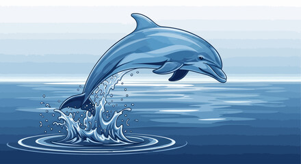 Dolphin jumping out of water. © Ninda