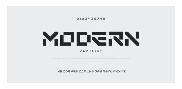 MODERN futuristic alphabet display font vector. Creative decorative sans serif typography