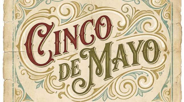 Vintage Cinco de Mayo Celebration Typography Design.