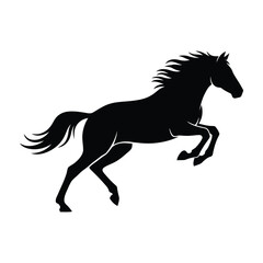 Obraz premium Majestic black horse silhouette a powerful and graceful equine illustration