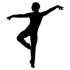 Silhouette of a Dancer in a Graceful Pose. © Heru