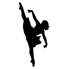 Silhouette of a Dancer in a Graceful Pose. © Heru