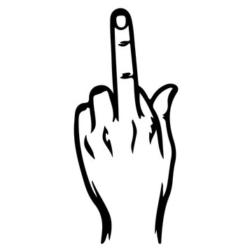 Middle Finger Gesture Icon Vector Illustration.