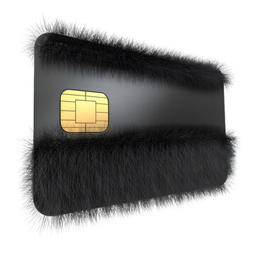 High security credit card with protective hairy texture representing advanced anti-fraud measures and personal identity protection in digital banking transactions