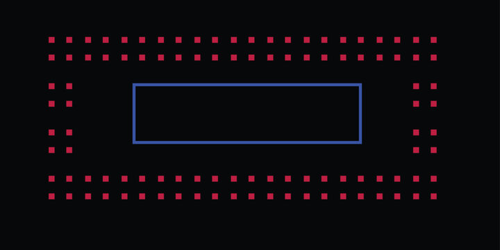 Neon Rectangle Frame with Dotted Border &ndash; Abstract Digital Background Design