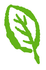 Stylized Mint Leaf with White Veins Vector © JunKikuchi