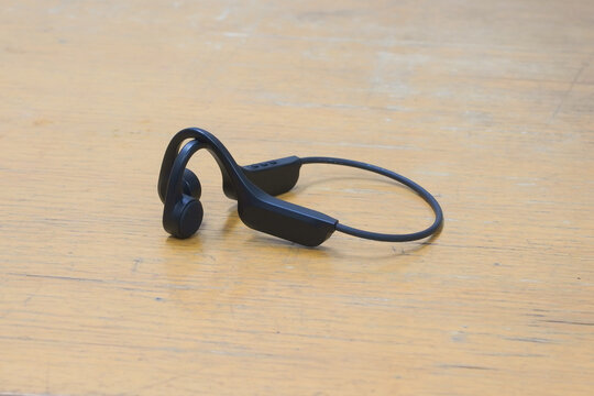 a black bone conduction headset