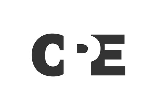 CPE logo design. Initial letter C P E bold font style for tech startups, consulting, corporate branding. Creative company name, headlines typography identity, trendy logotype.