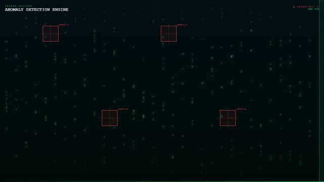 A digital screen showcasing AI Diagnostic Algorithms scanning complex data streams for anomalies while highlighting critical errors with red bounding boxes in a dark futuristic interface