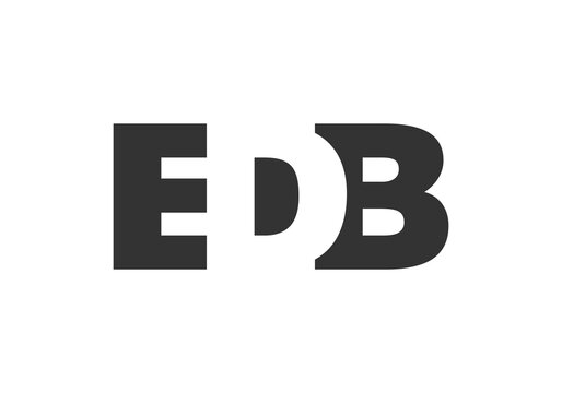 EDB logo design. Initial letter E D B bold font style for tech startups, consulting, corporate branding. Creative company name, headlines typography identity, trendy logotype.
