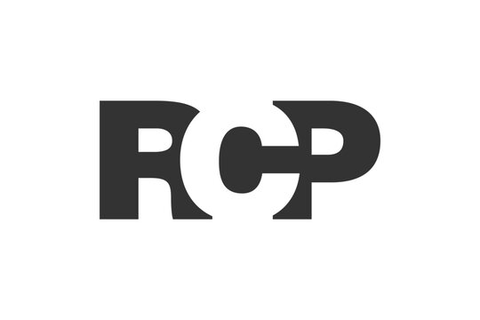 RCP logo design. Initial letter R C P bold font style for tech startups, consulting, corporate branding. Creative company name, headlines typography identity, trendy logotype.