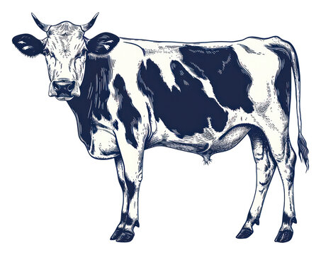 PNG Antique of cow livestock drawing cattle.