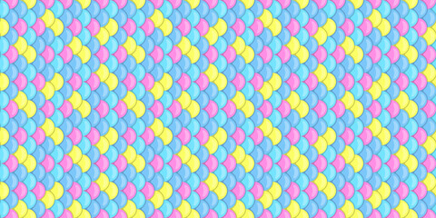 Vibrant pastel scales pattern.  Perfect for textile design, website backgrounds, or playful branding.  This cheerful, repeating texture evokes feelings of joy and whimsy. © Olena