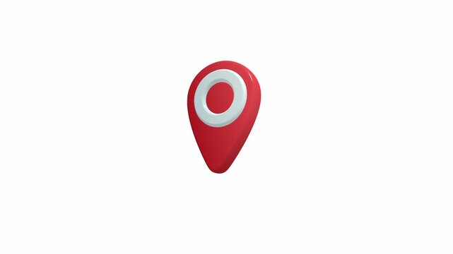 red gps marker bouncing animation