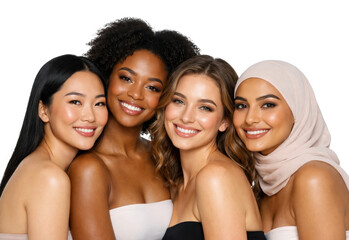 Fototapeta premium PNG Diverse women smiling together