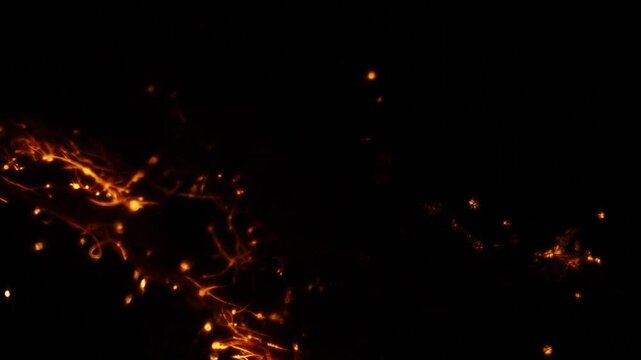 4k Slow motion shot of burning steel wool for cool transition, background and fire effects 