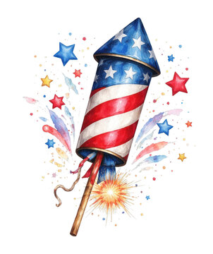 PNG Patriotic fireworks celebration illustration.