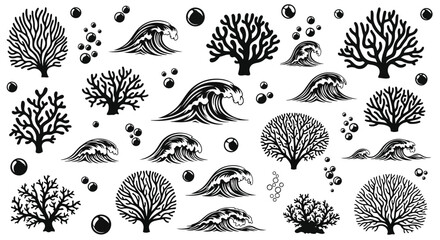 A collection of various coral reef illustrations © NurJahan