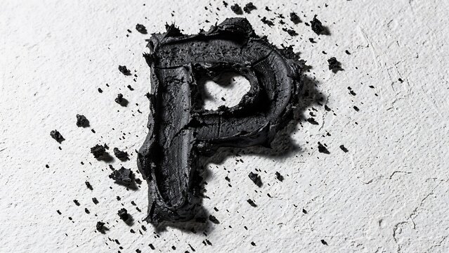 Abstract Black Letter P Shape Texture Background
