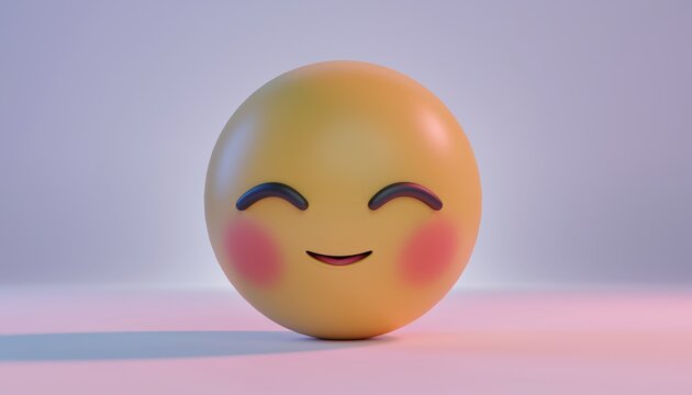 Yellow Emoji with Rosy Cheeks