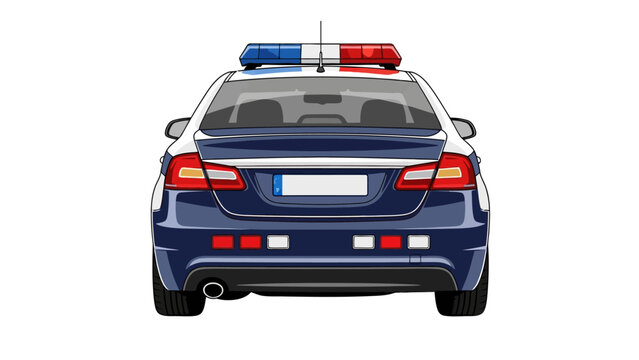 Police Car Rear View.