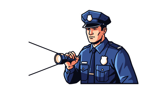 Police Officer with Radio.