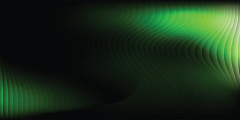 Dark green neon gradient ribbed glass. Vector ribbed glass texture background. Mesh gradient. acrylic ribbed bath surface. Reeded glass background semitransparent overlay. © zaini