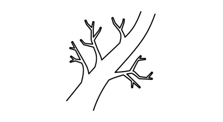Obraz premium Simple Black Branch Illustration.