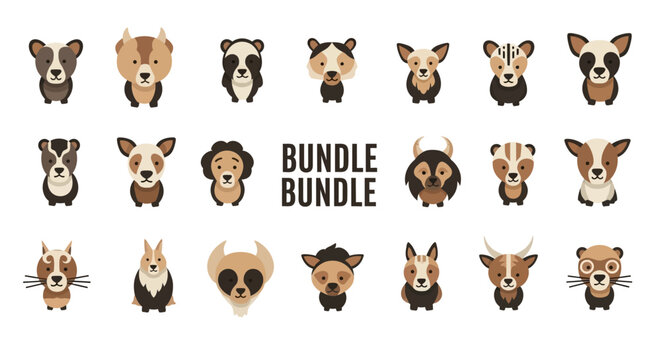 Various Dog Breeds Faces.