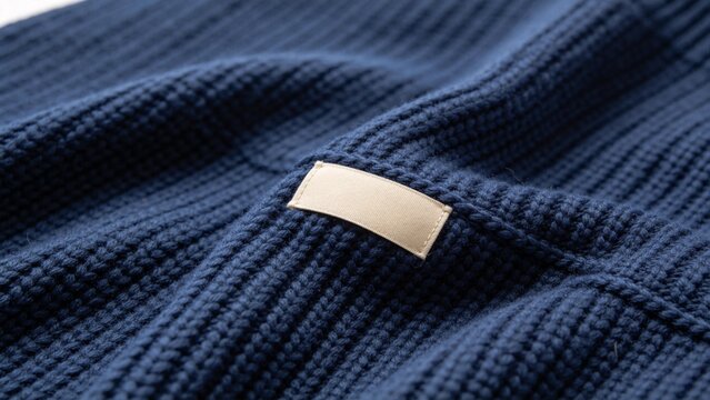 Closeup of a blue knitted garment