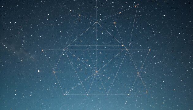 A starry night sky with constellation lines.