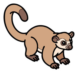 Obraz premium Minimalist line-art kinkajou isometric icon. Generative AI
