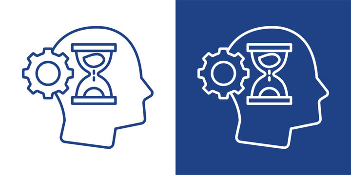 Work Efficiency Blue And White Icon Style Collection