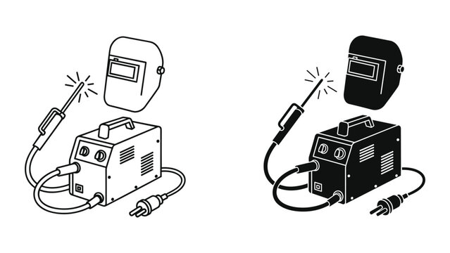 Welding Machine Torch Mask Vector Industrial Equipment