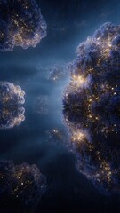 Fototapeta premium Cosmic Nebula with Glowing Stars