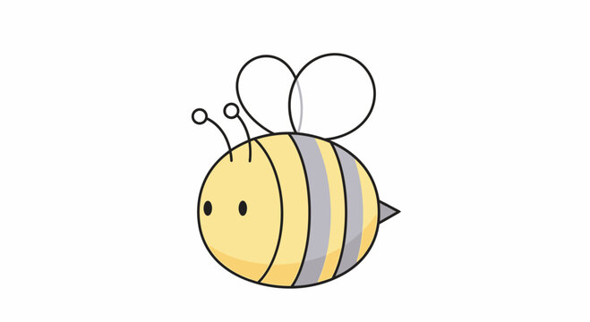 A cartoon bee with yellow body.