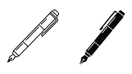 Fototapeta premium Fountain Pen Writing Actions Inkwell Illustration Commercial Use