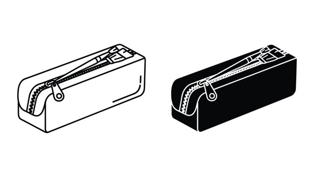 Pencil Case Zipper Open Graphic Design